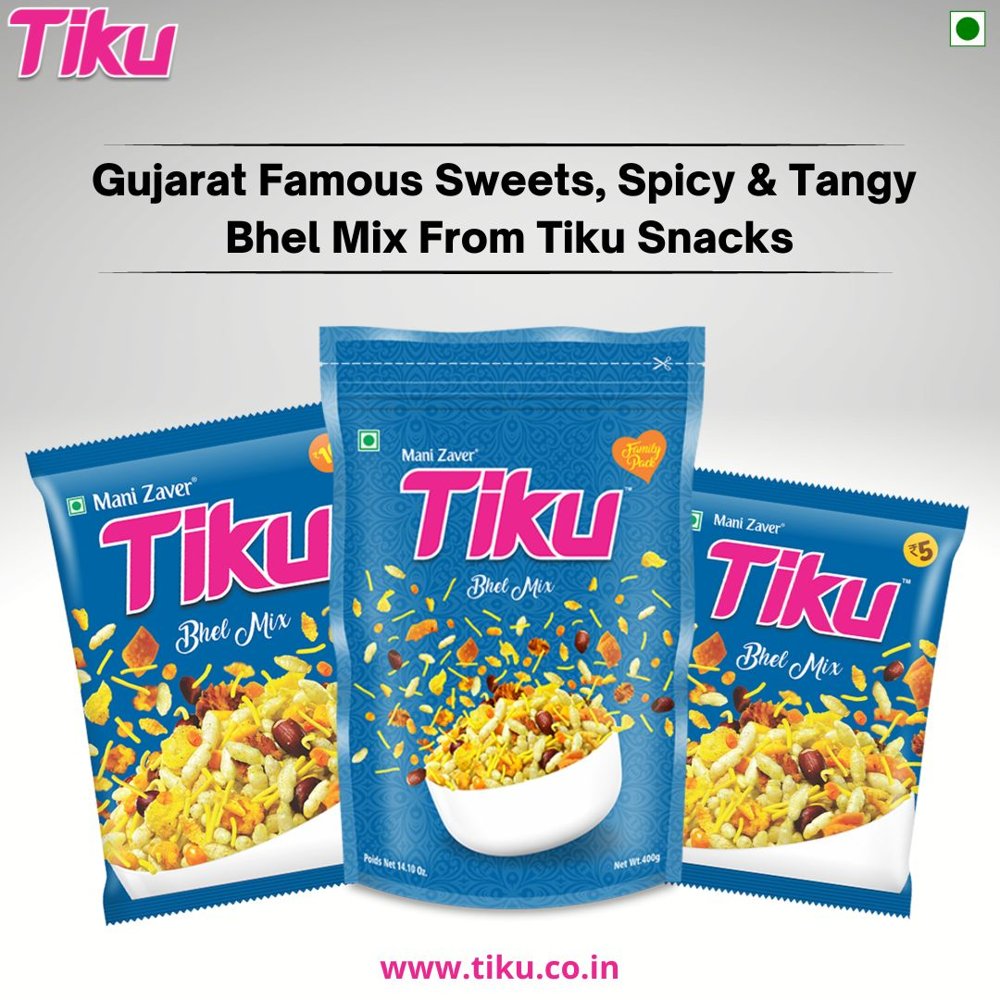 Gujarat Famous Sweets, Spicy & Tangy Bhel Mix From Tiku Snacks